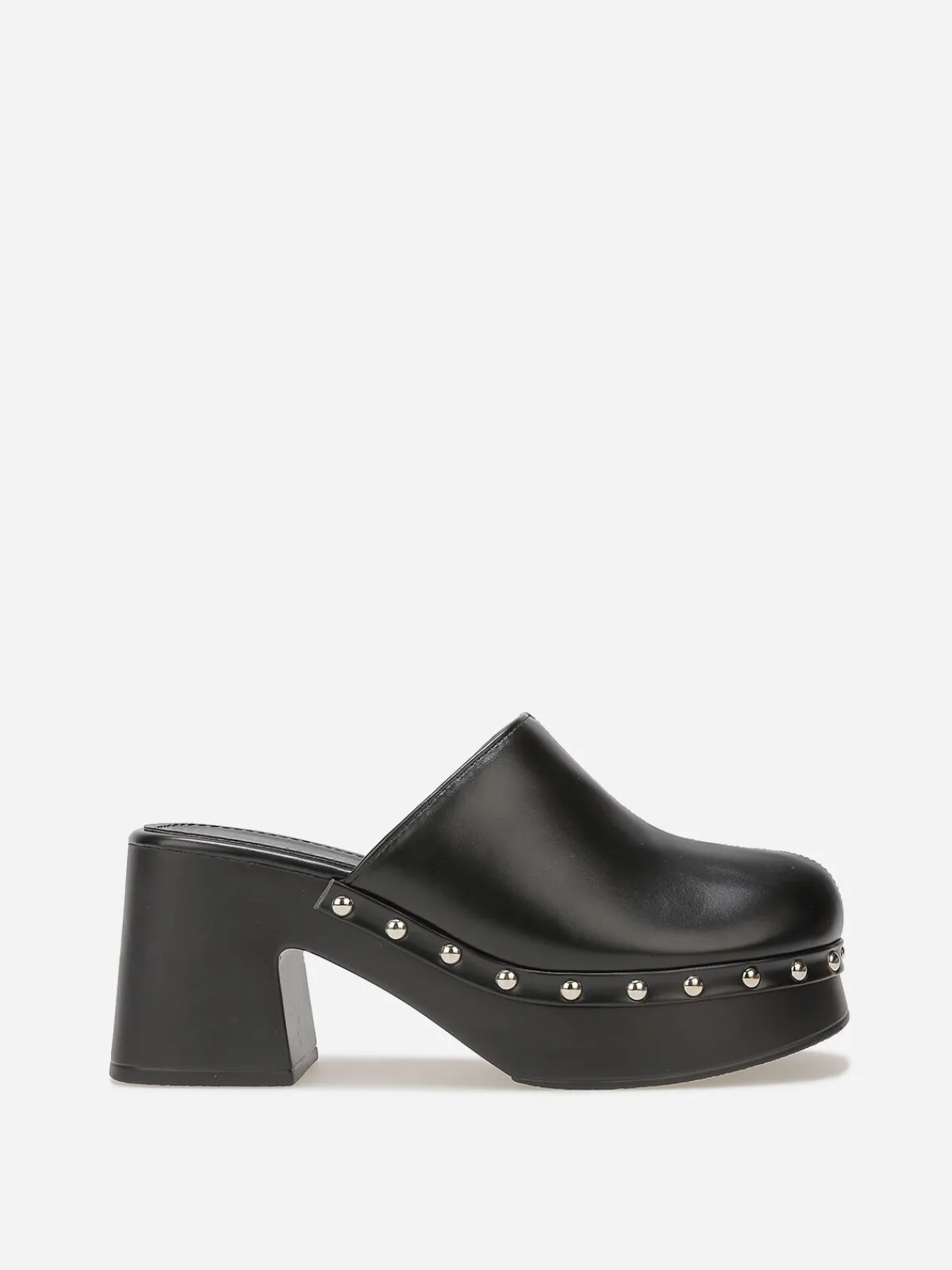 Sale La Modeuse Sabots à talon et clous Noir