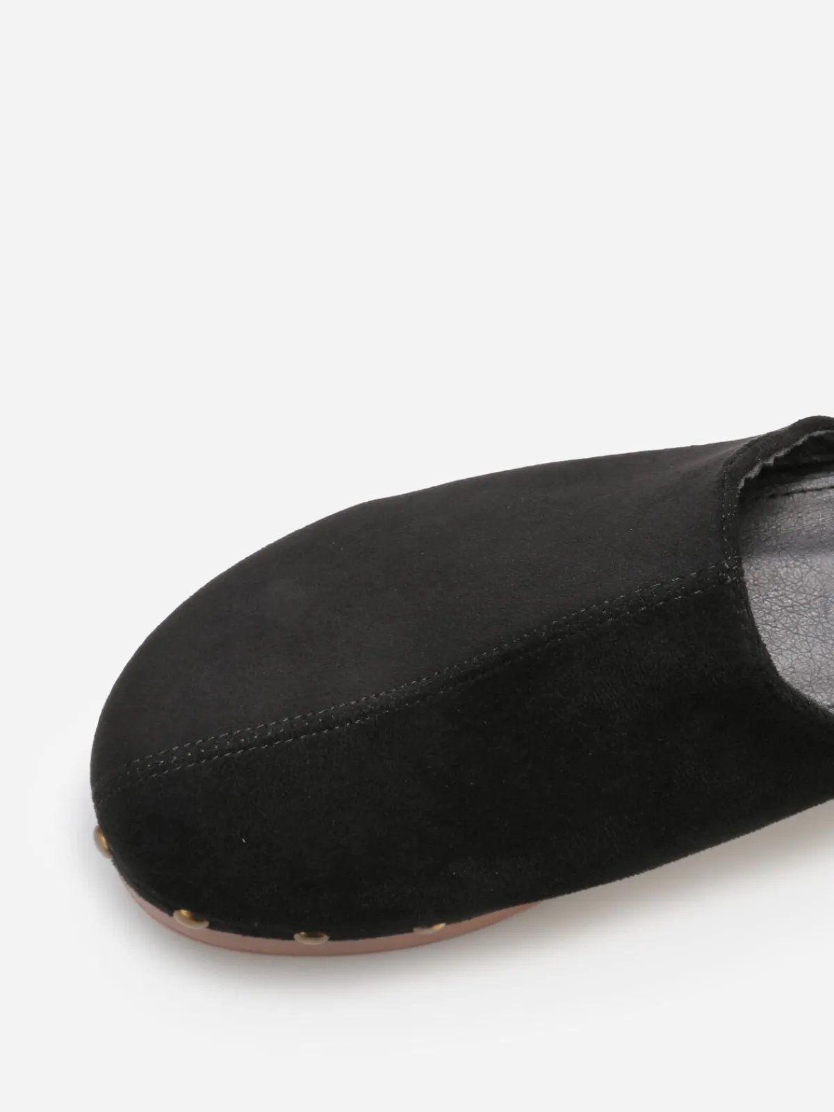 Online La Modeuse Sabots cloutés en suédine Noir