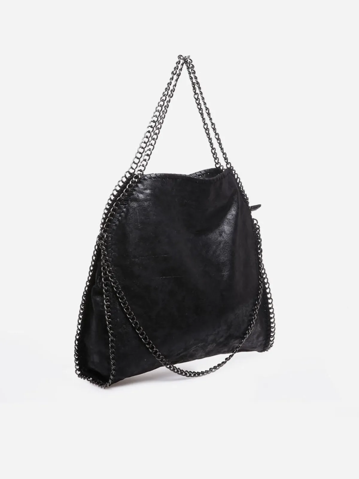 Hot La Modeuse Sac cabas contour et anses en chaîne Noir