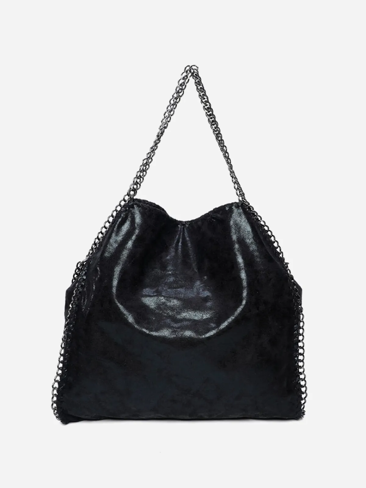 Hot La Modeuse Sac cabas contour et anses en chaîne Noir