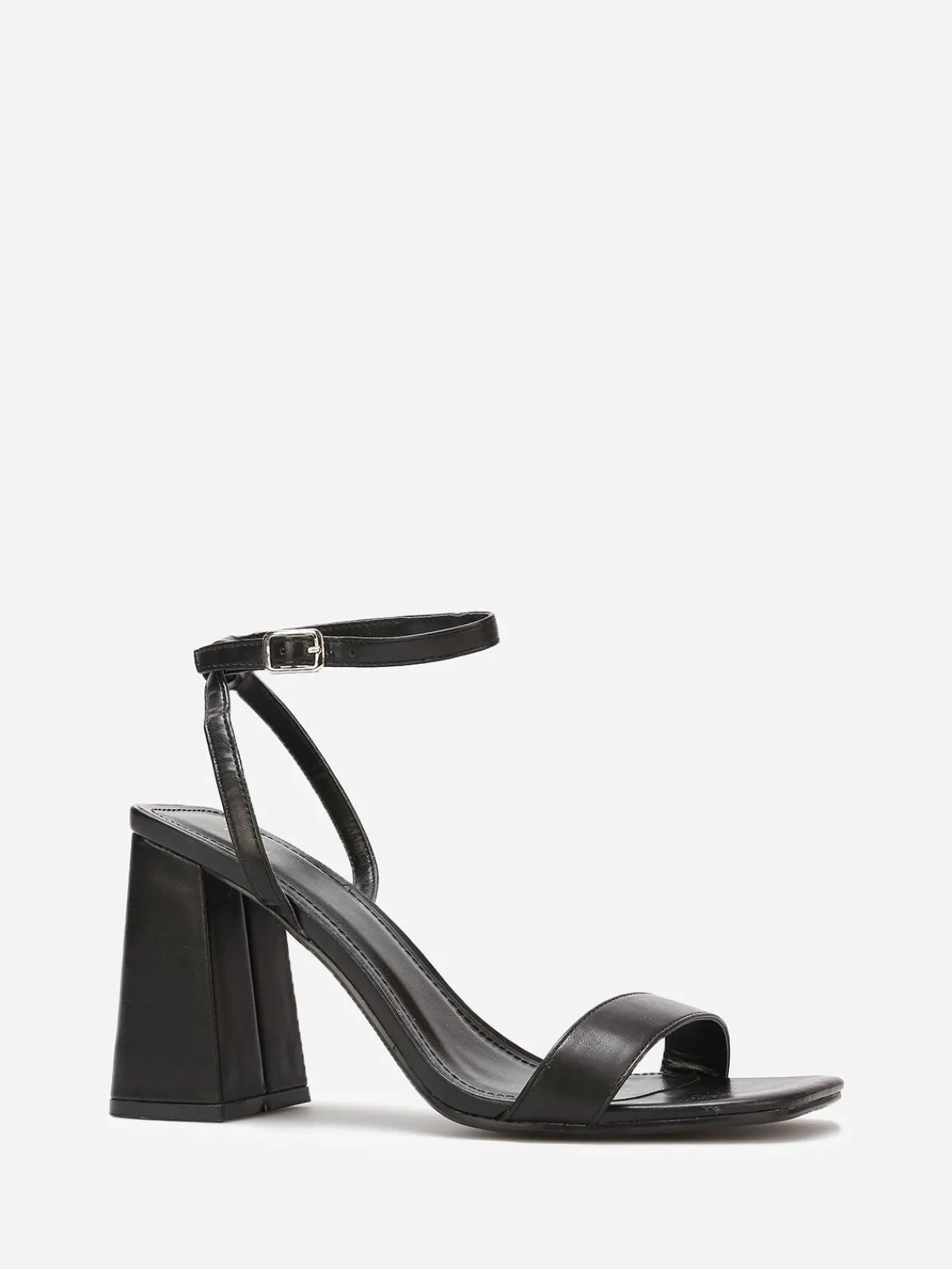 New La Modeuse Sandales à bout carré et talon évasé Noir