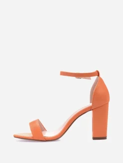 Online La Modeuse Sandales à bride et talon carrés Orange