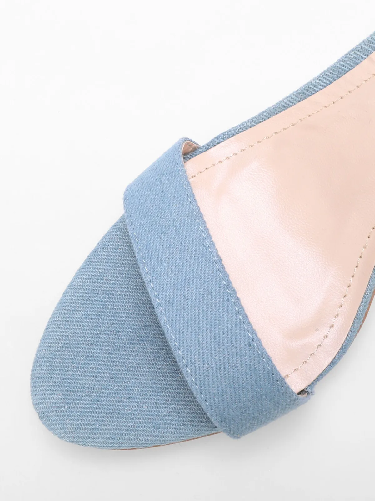 Outlet La Modeuse Sandales à bride et talon carrés BleuDenim