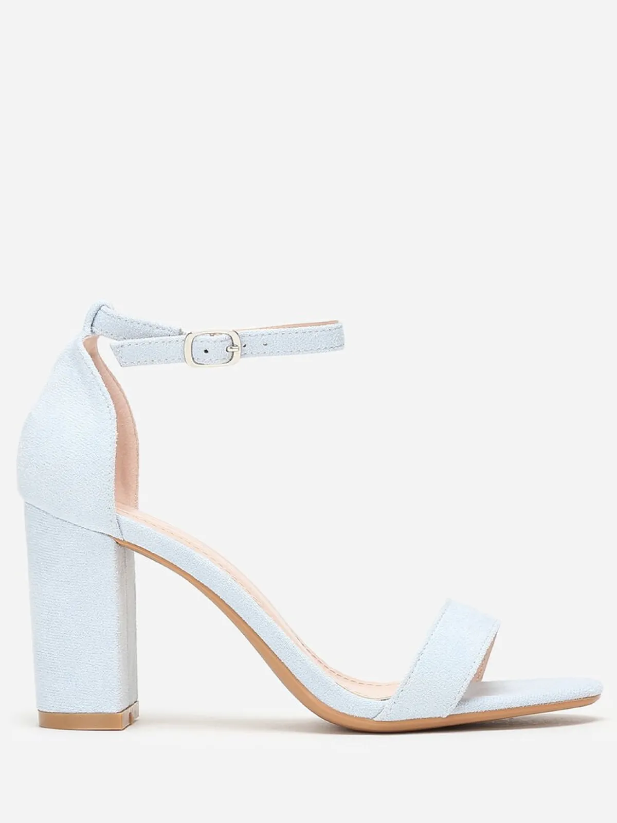 Clearance La Modeuse Sandales à brides et talon carré BleuClair