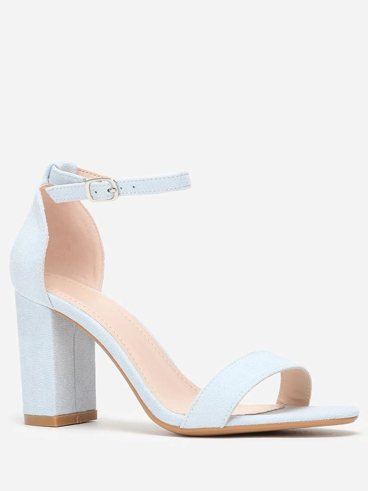 Clearance La Modeuse Sandales à brides et talon carré BleuClair