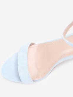 Clearance La Modeuse Sandales à brides et talon carré BleuClair