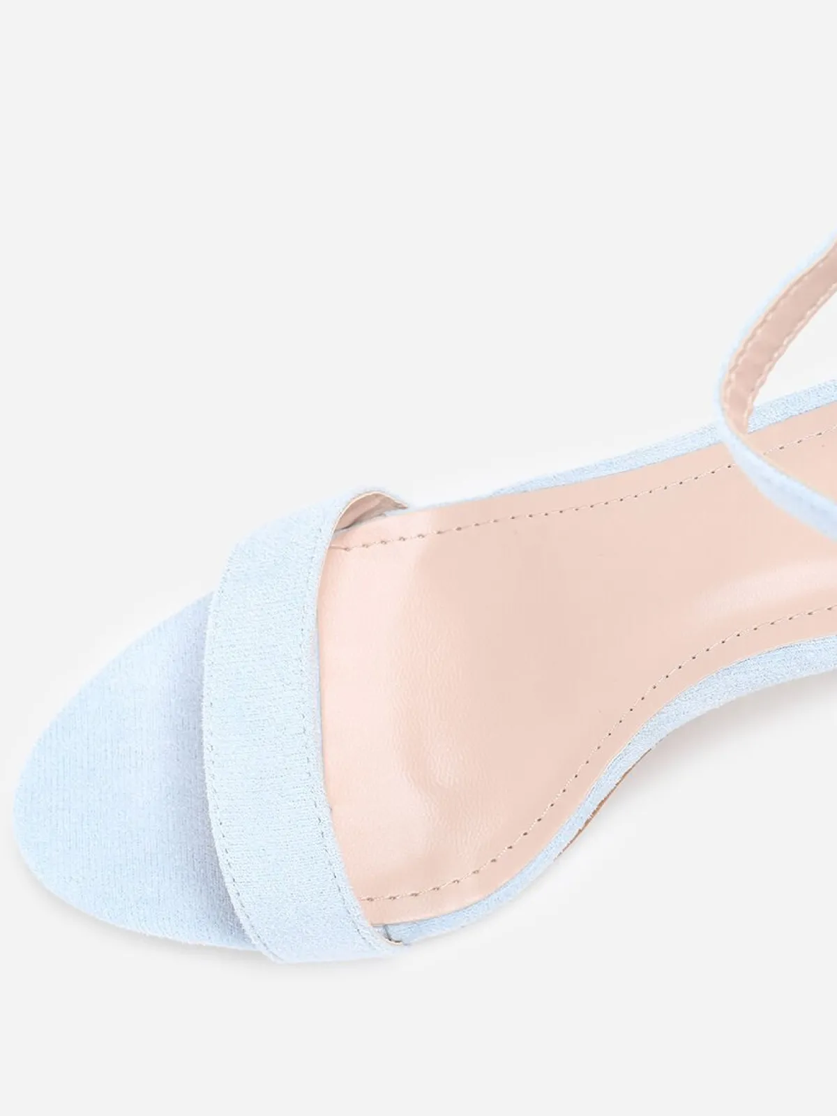 Clearance La Modeuse Sandales à brides et talon carré BleuClair