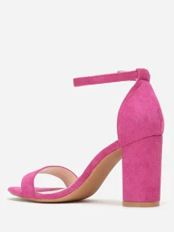 Clearance La Modeuse Sandales à brides et talon carré Prune