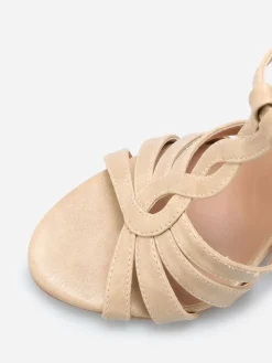 Clearance La Modeuse Sandales à brides torsadées Beige