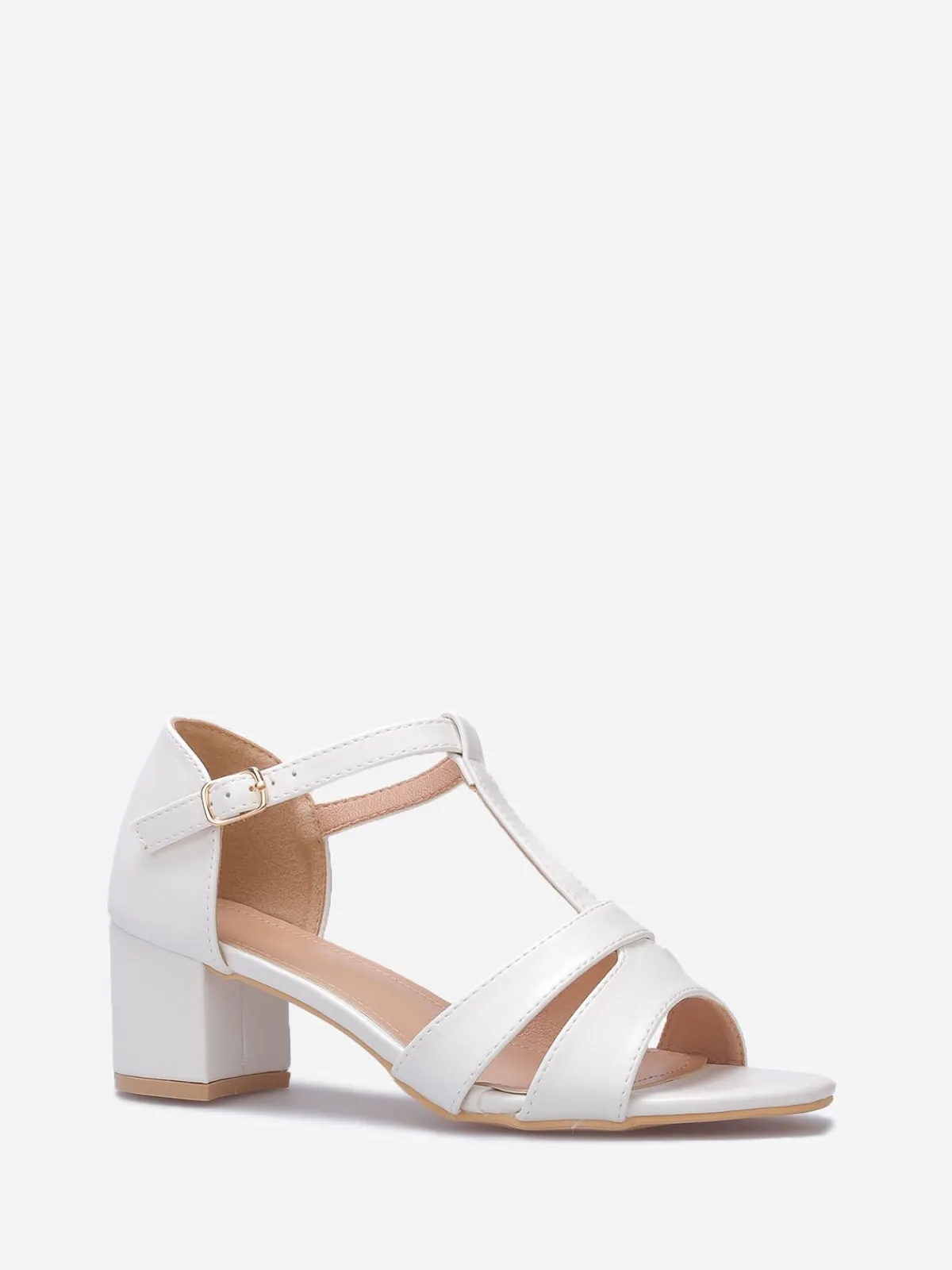 New La Modeuse Sandales à doubles brides grandes tailles Blanc