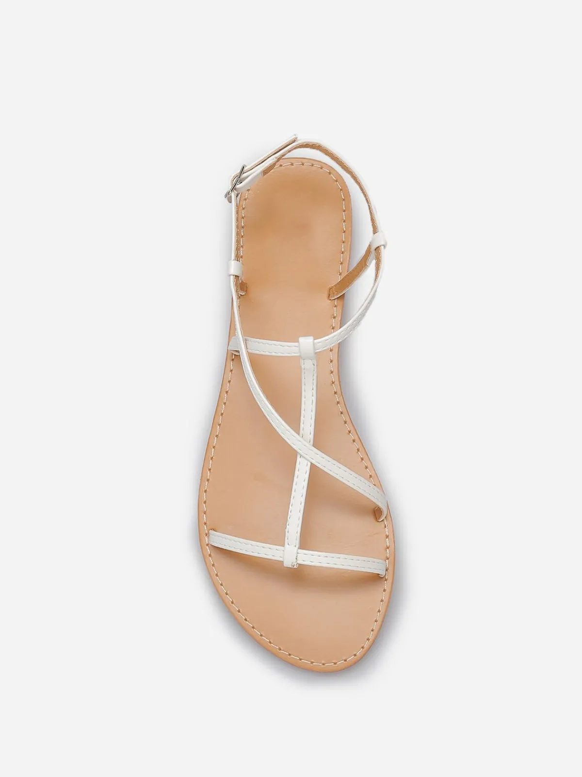 Best La Modeuse Sandales à fines brides entrecroisées Blanc