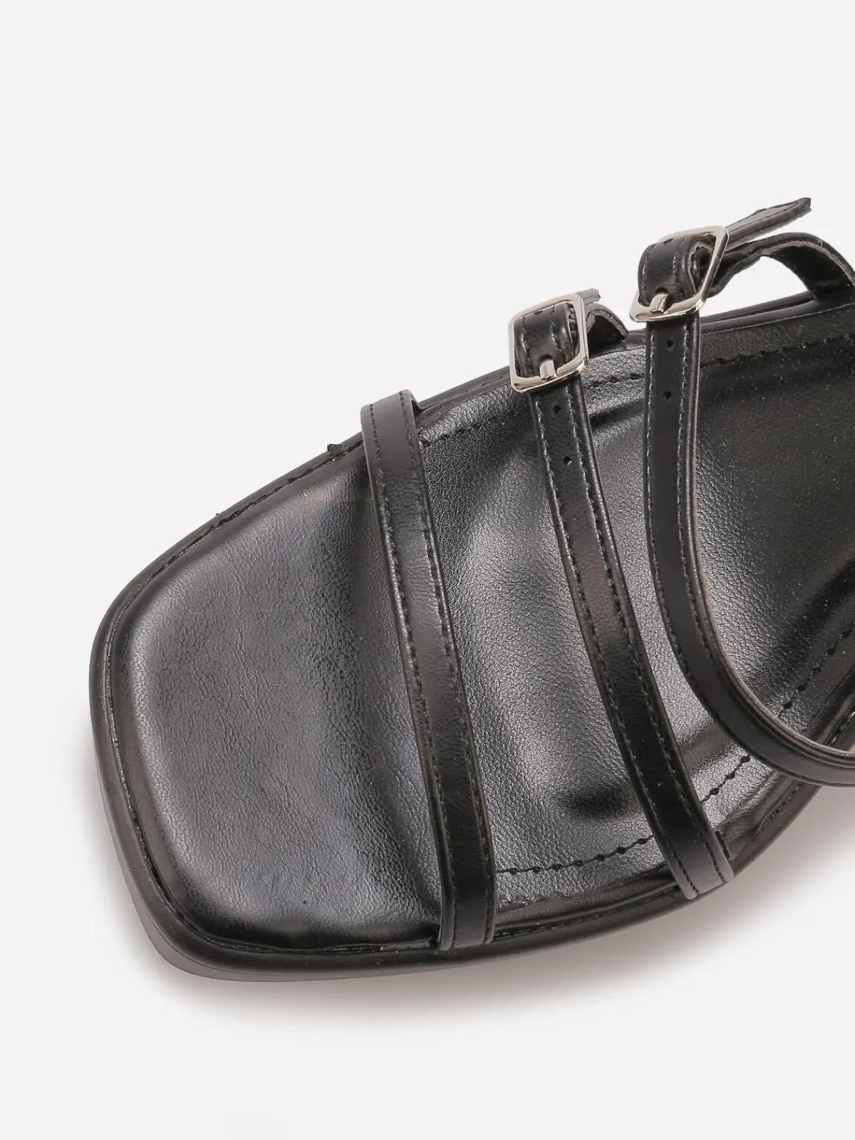 Clearance La Modeuse Sandales à fines brides et plateforme Noir