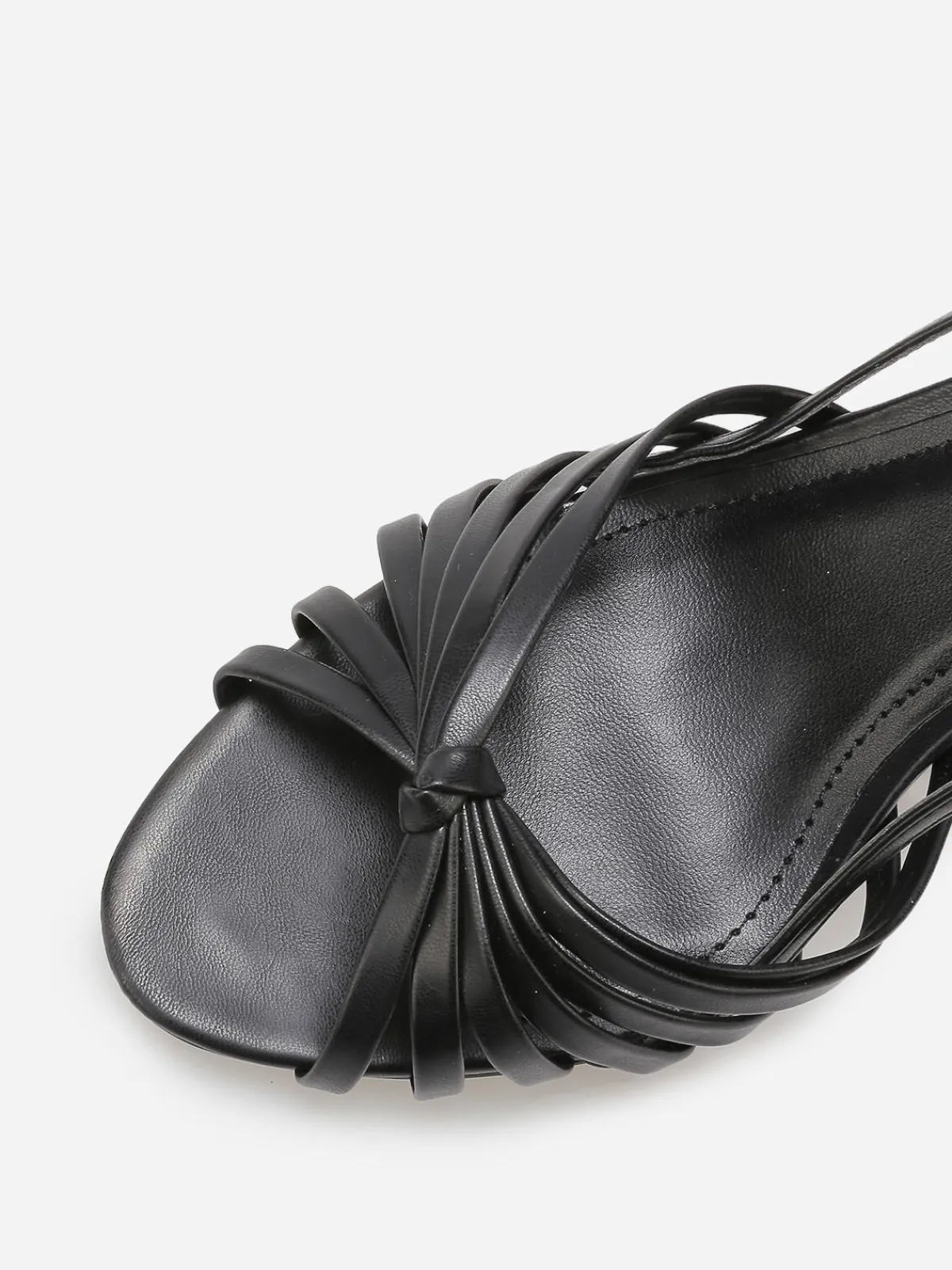 New La Modeuse Sandales à fines brides nouées Noir