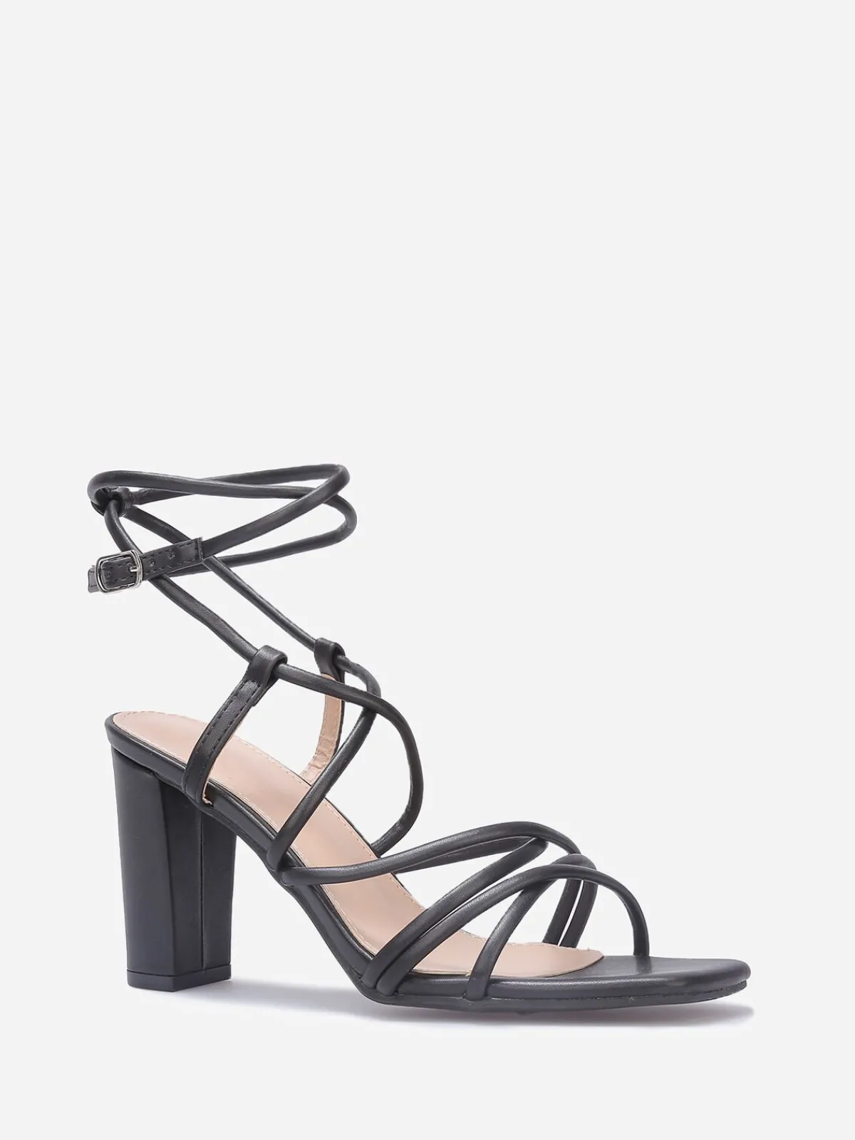 Best La Modeuse Sandales à multiples brides croisées Noir