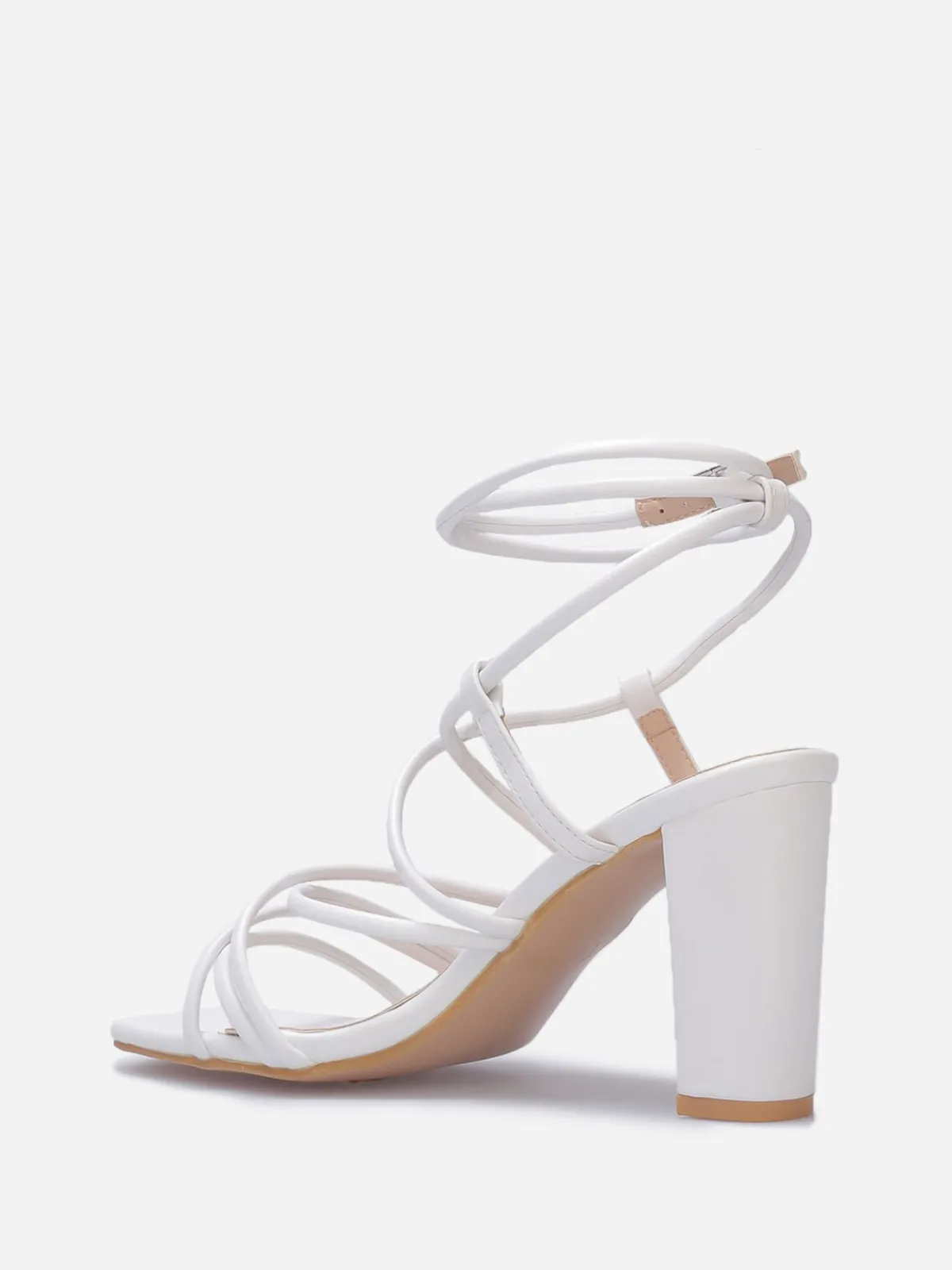Hot La Modeuse Sandales à multiples brides croisées Blanc