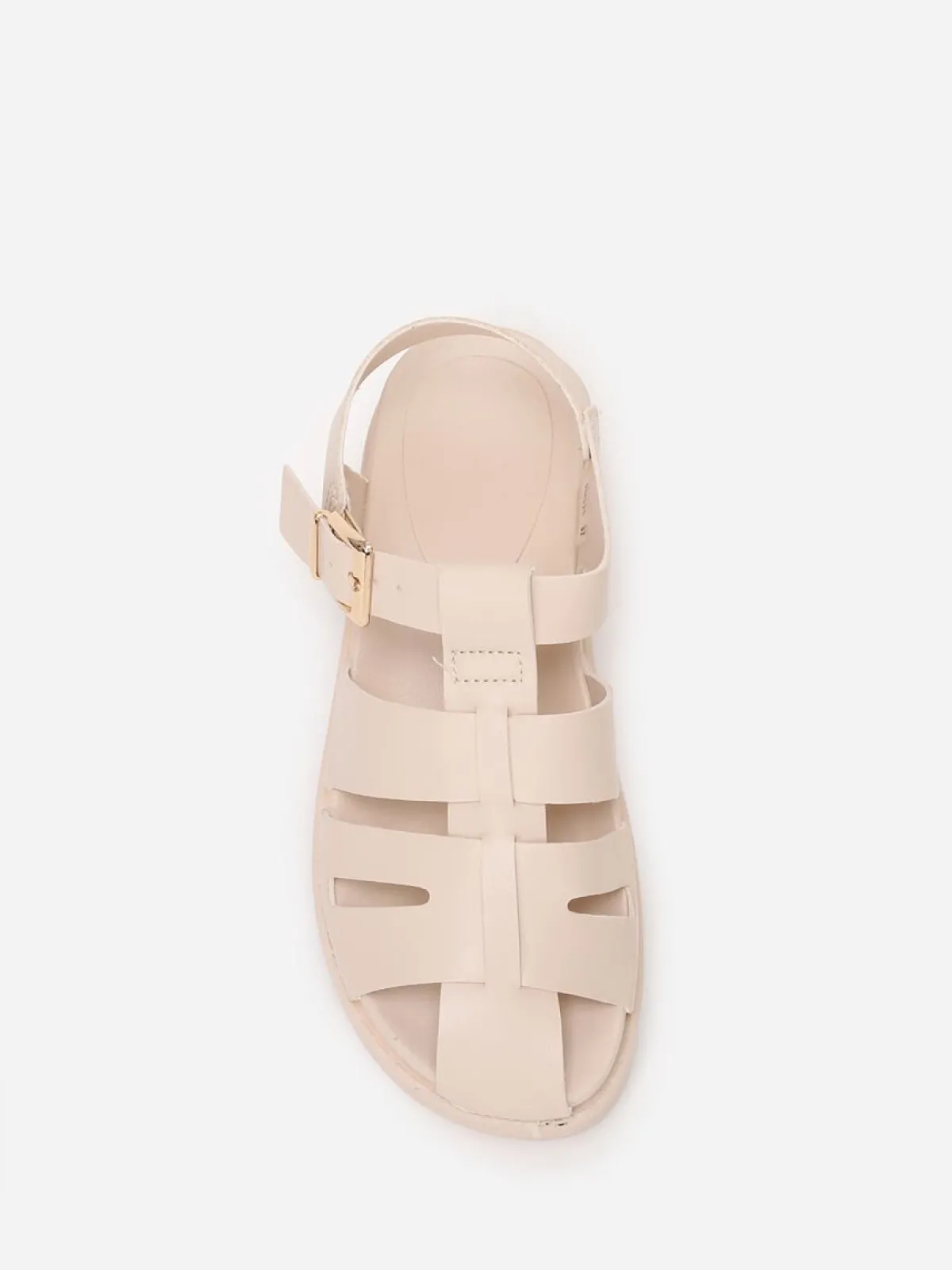 Outlet La Modeuse Sandales à plateforme crantée Beige