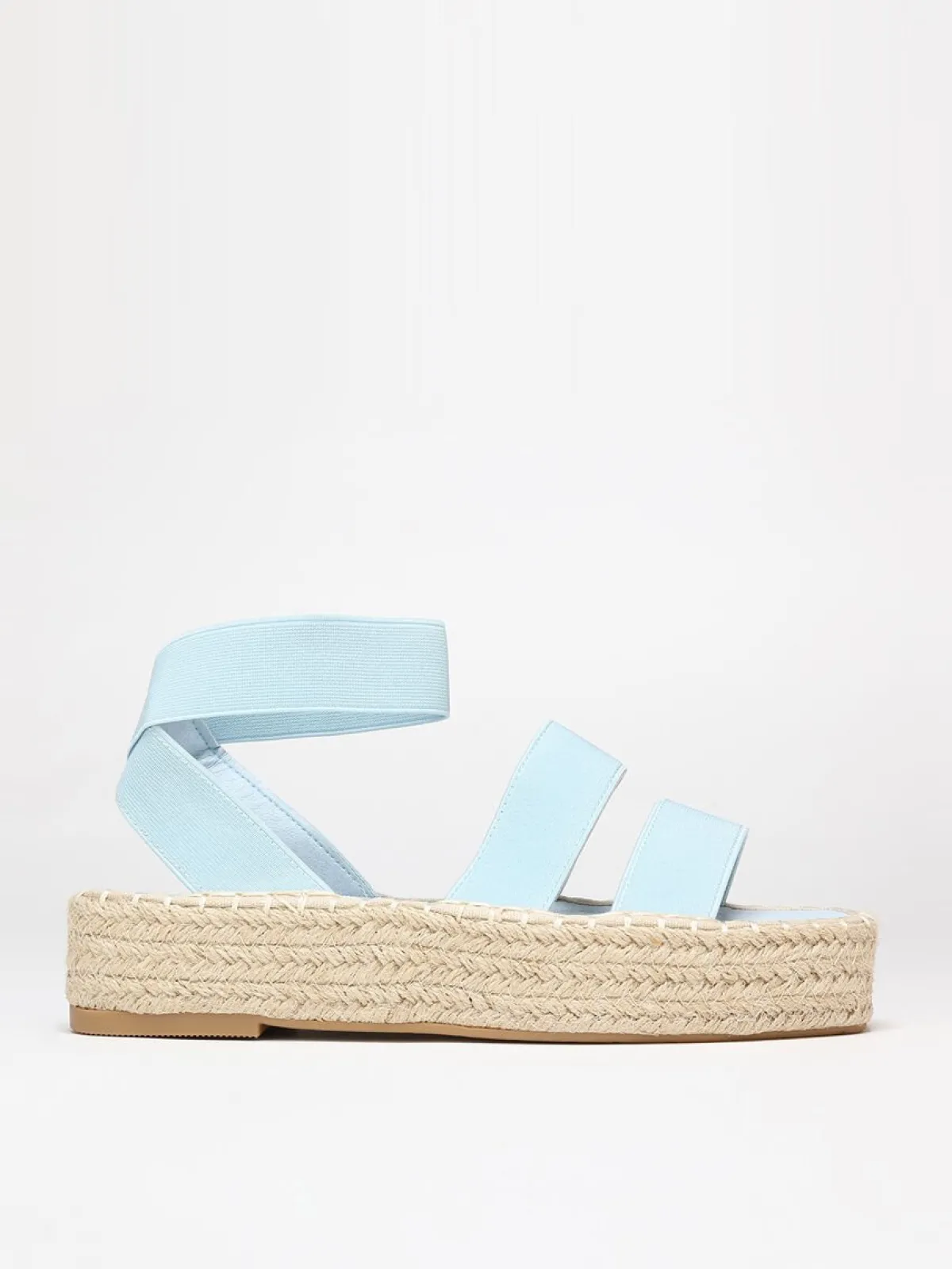 Clearance La Modeuse Sandales à plateforme tressée Bleu