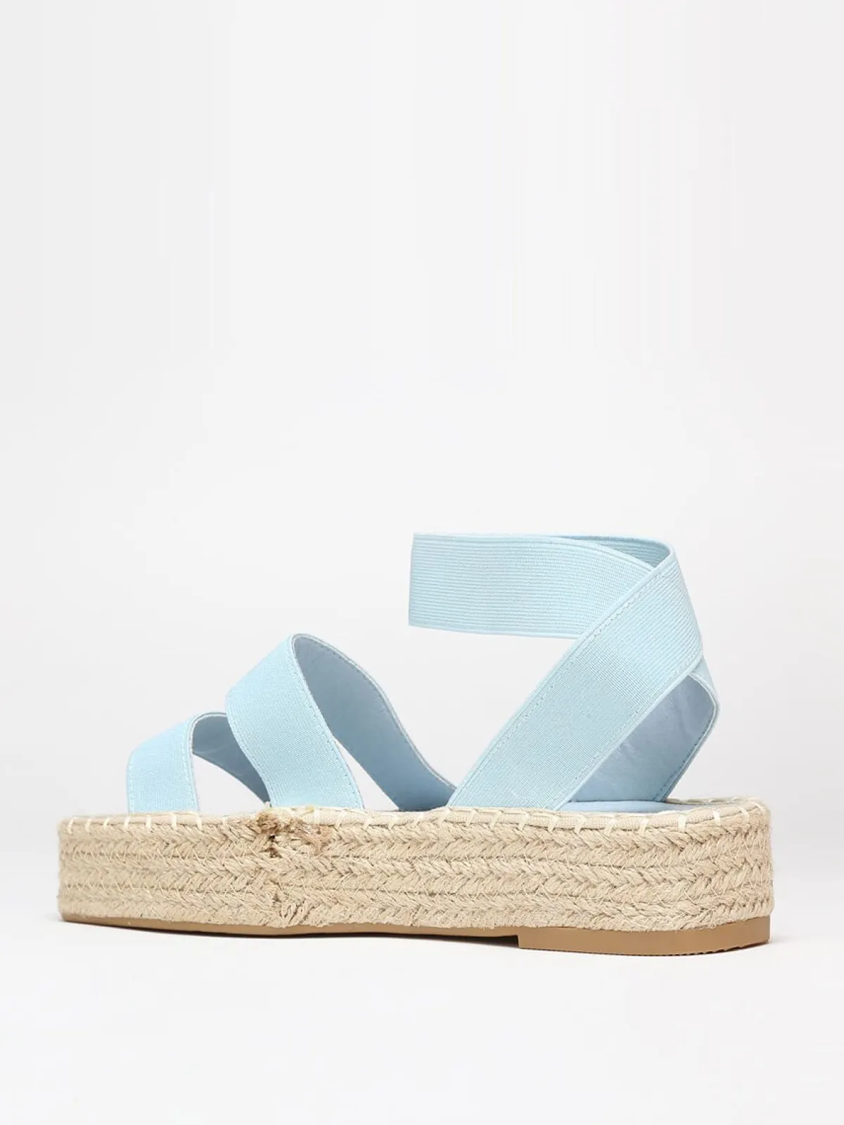 Clearance La Modeuse Sandales à plateforme tressée Bleu