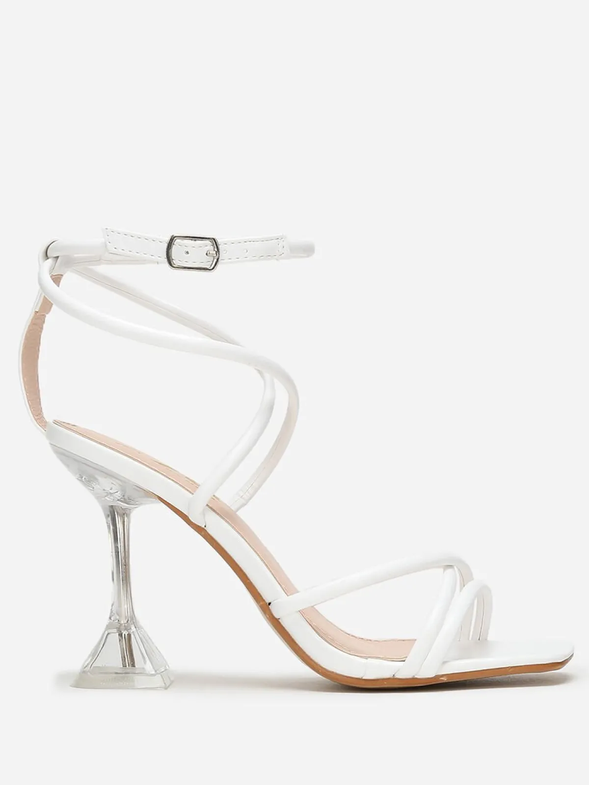 Online La Modeuse Sandales à talon bobine transparent Blanc