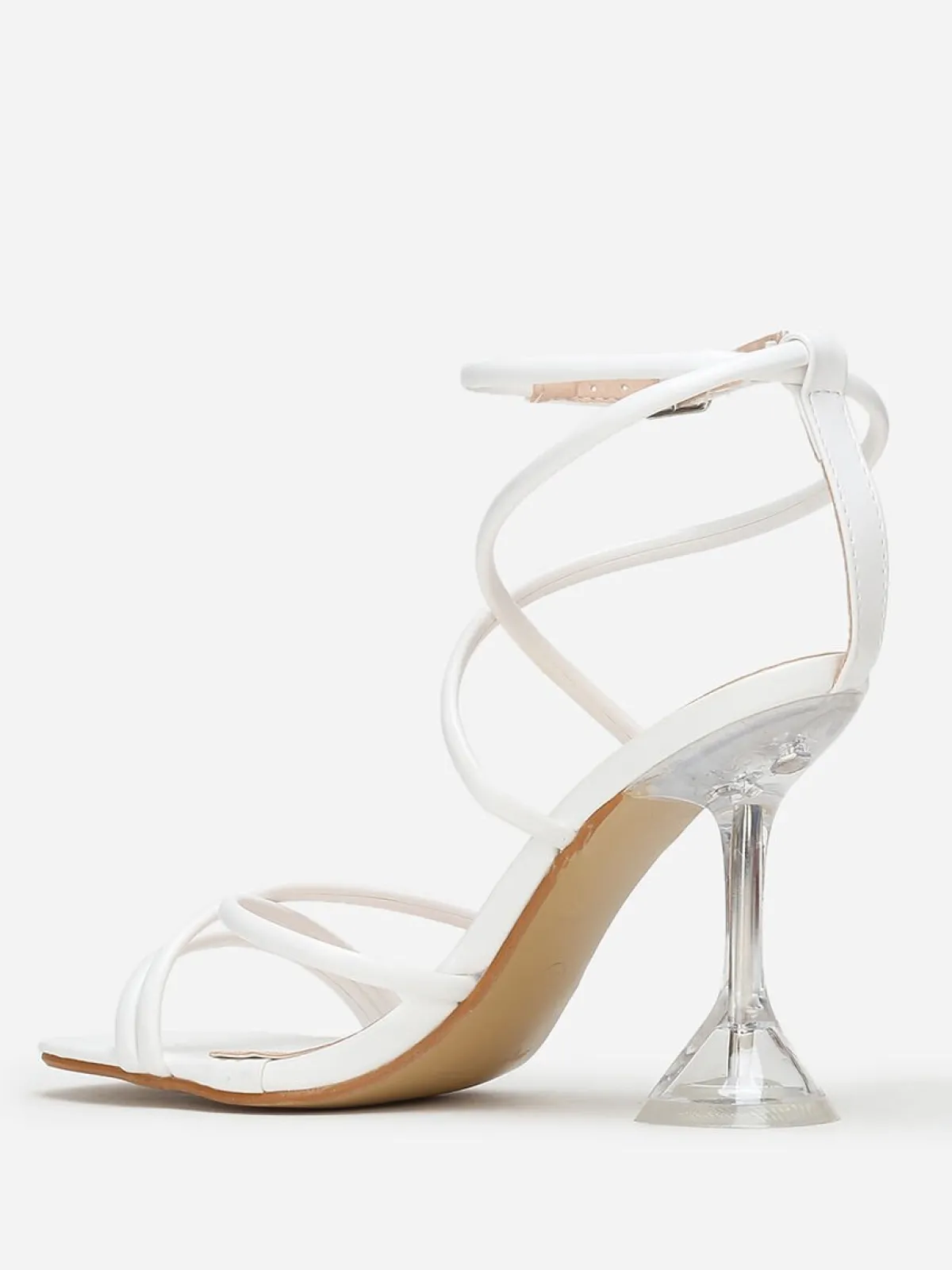 Online La Modeuse Sandales à talon bobine transparent Blanc