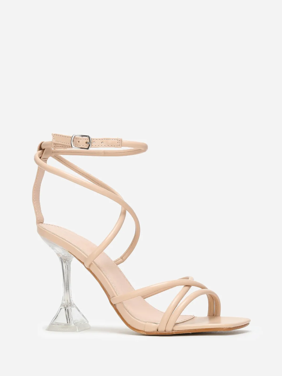 La Modeuse Sandales à talon bobine transparent Beige
