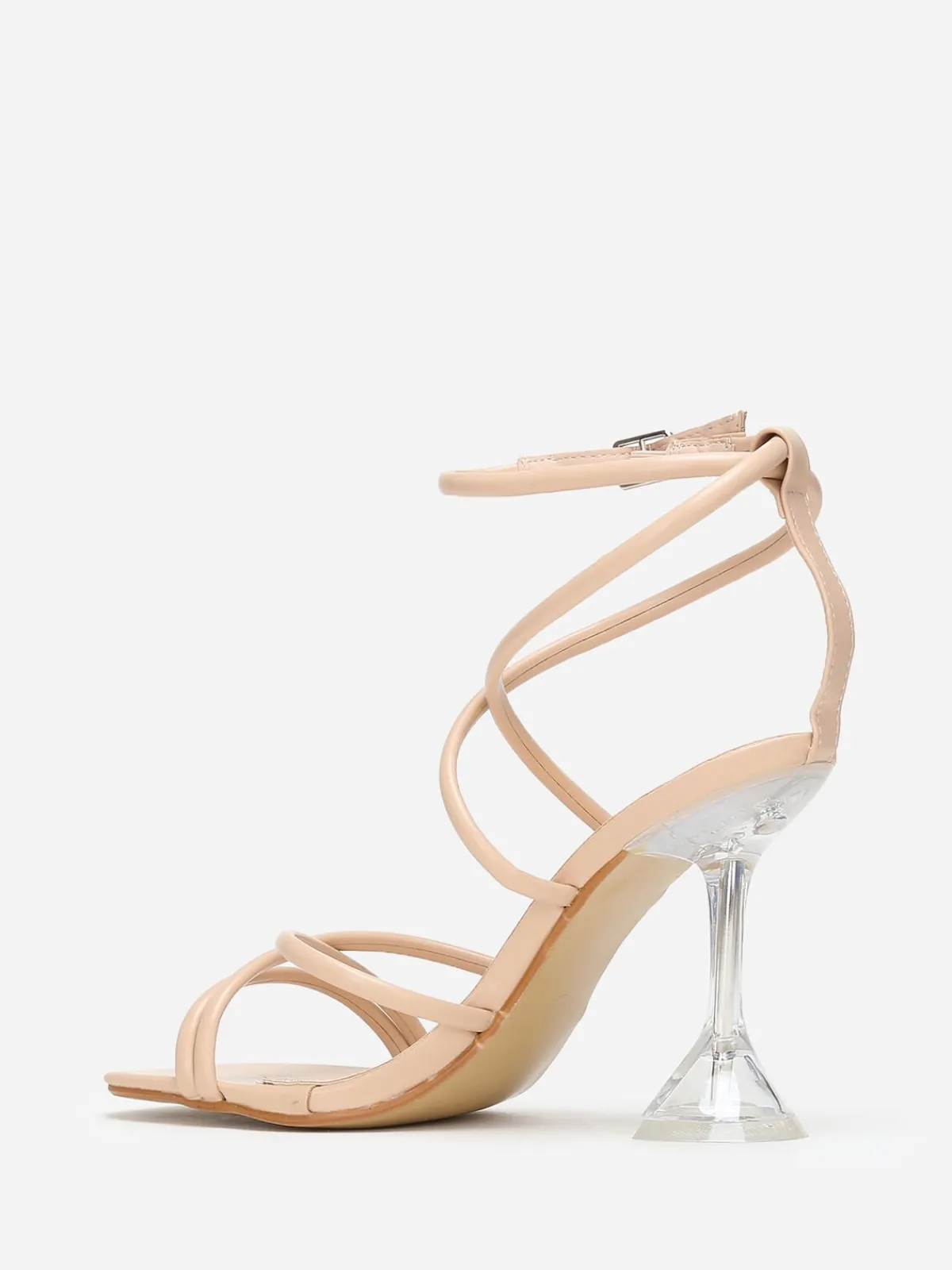 La Modeuse Sandales à talon bobine transparent Beige