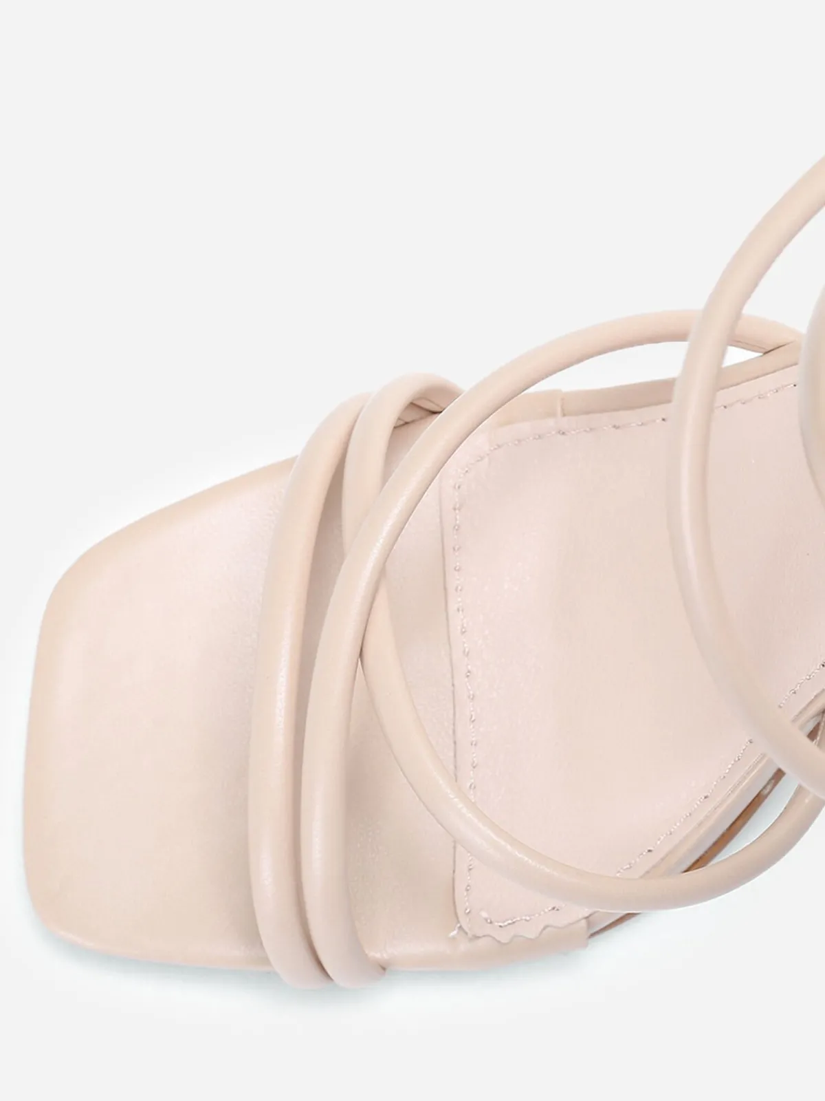 La Modeuse Sandales à talon bobine transparent Beige