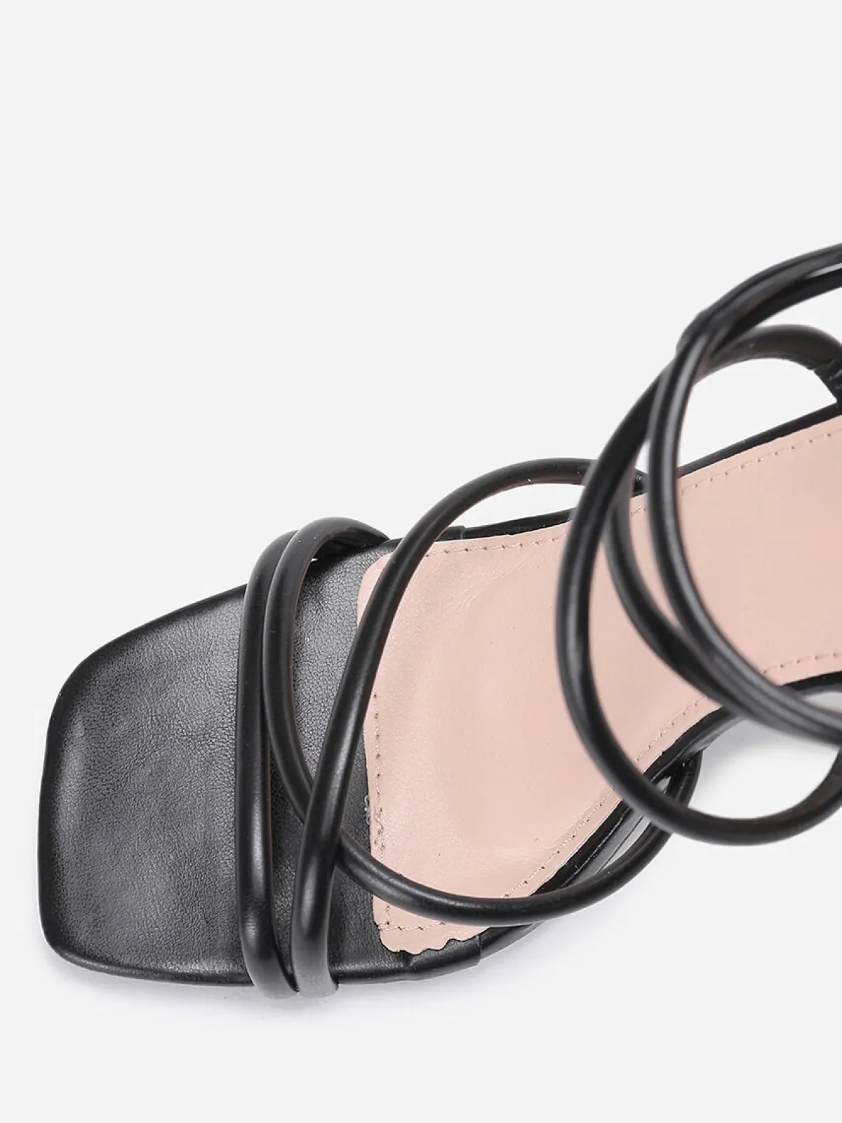 Outlet La Modeuse Sandales à talon bobine transparent Noir