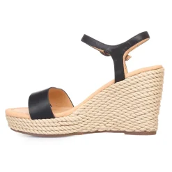Sale La Modeuse Sandales à talon compensé tressé Noir