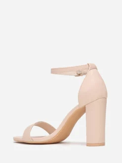 Best La Modeuse Sandales à talon et double brides Beige