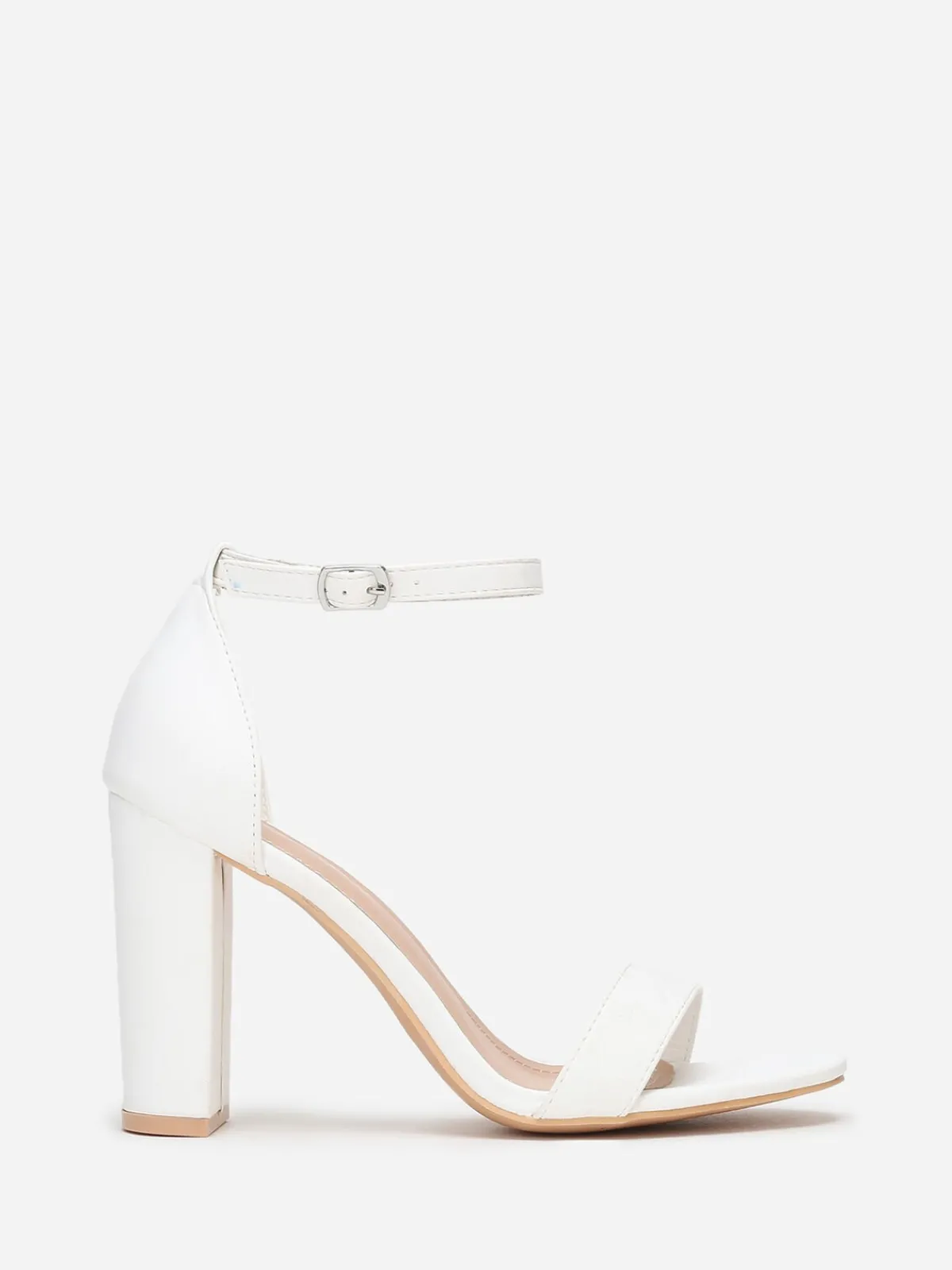 New La Modeuse Sandales à talon et double brides Blanc