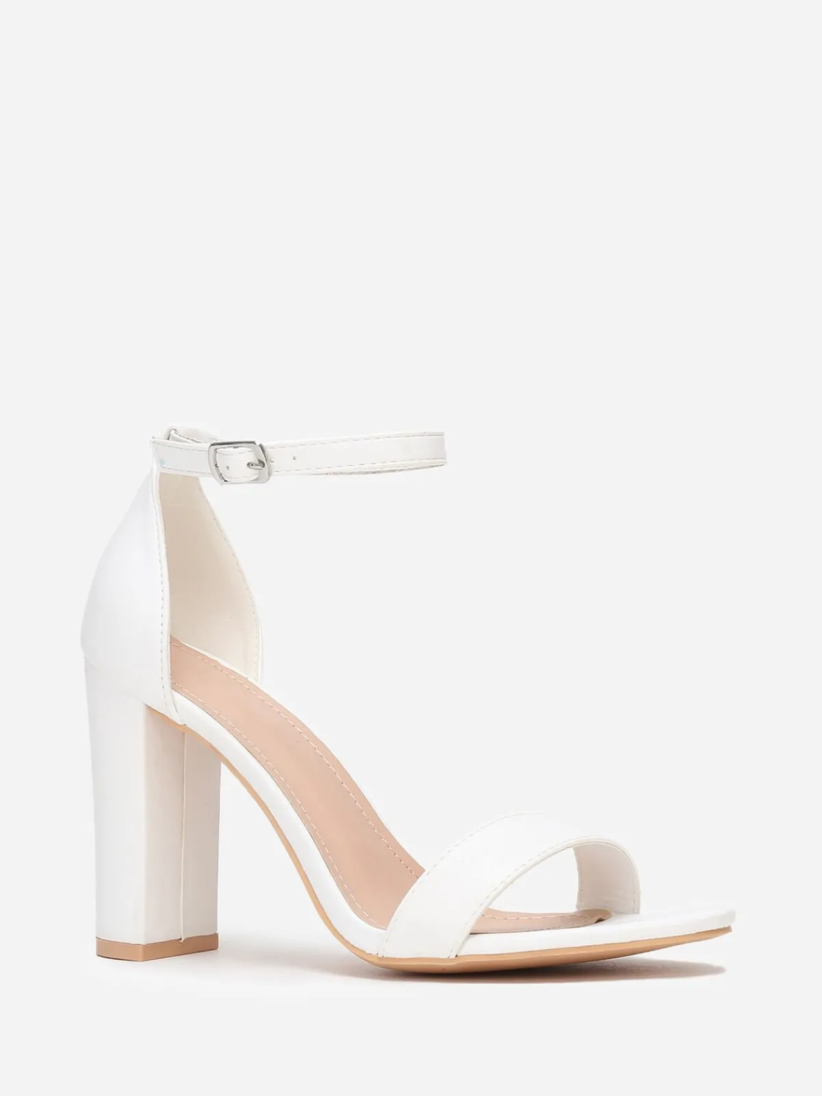 New La Modeuse Sandales à talon et double brides Blanc