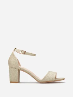 Online La Modeuse Sandales à talon pailletées Doré