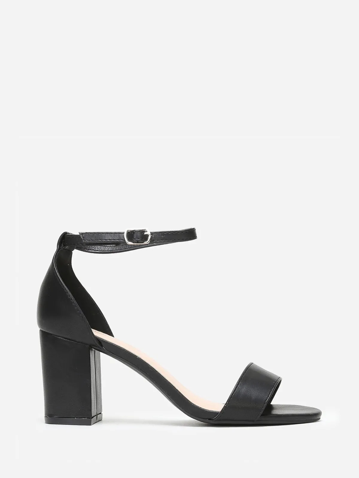 Online La Modeuse Sandales à talon épais en simili Noir