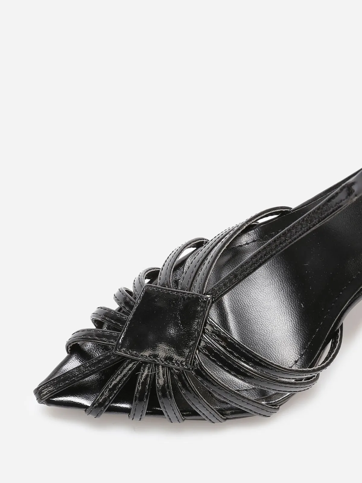 Sale La Modeuse Sandales ajourées à bout pointu et talon aiguille Noir