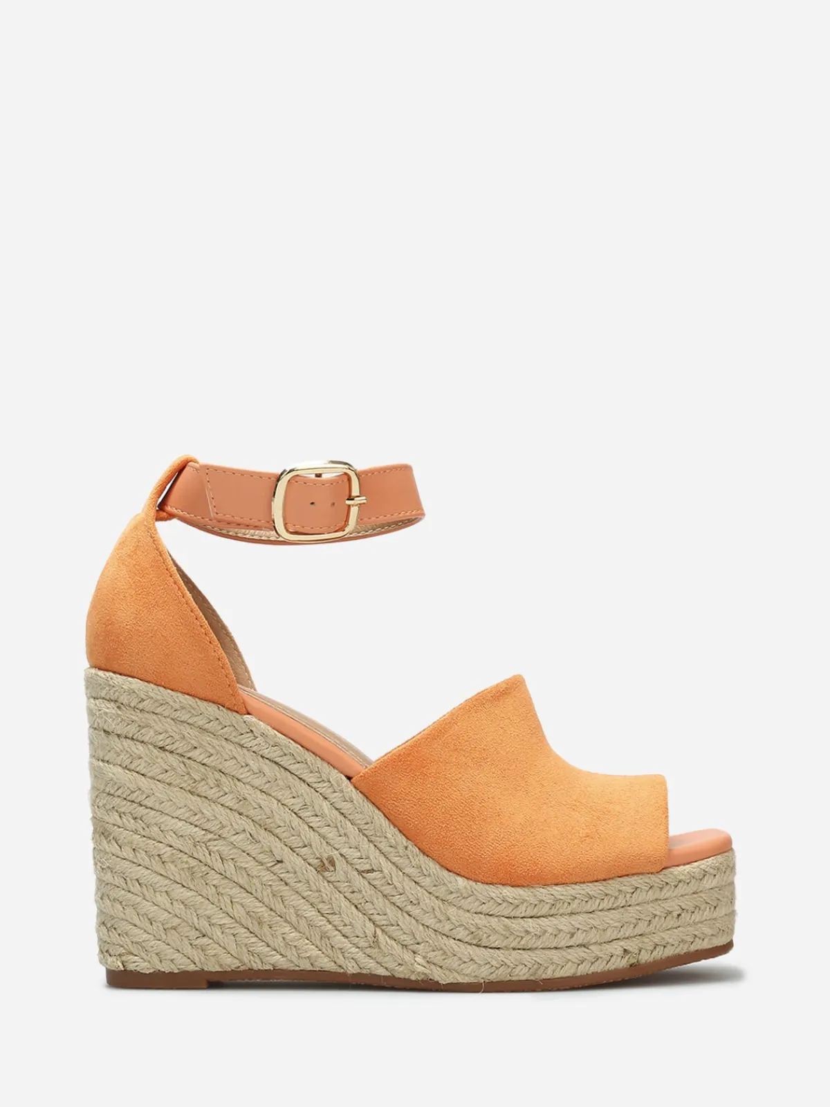 New La Modeuse Sandales avec talon compensé en cordage Orange