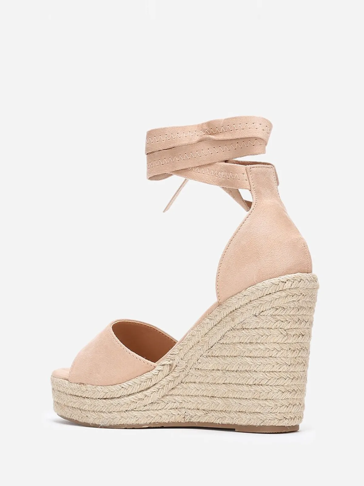 Hot La Modeuse Sandales s à semelle compensée et liens Beige