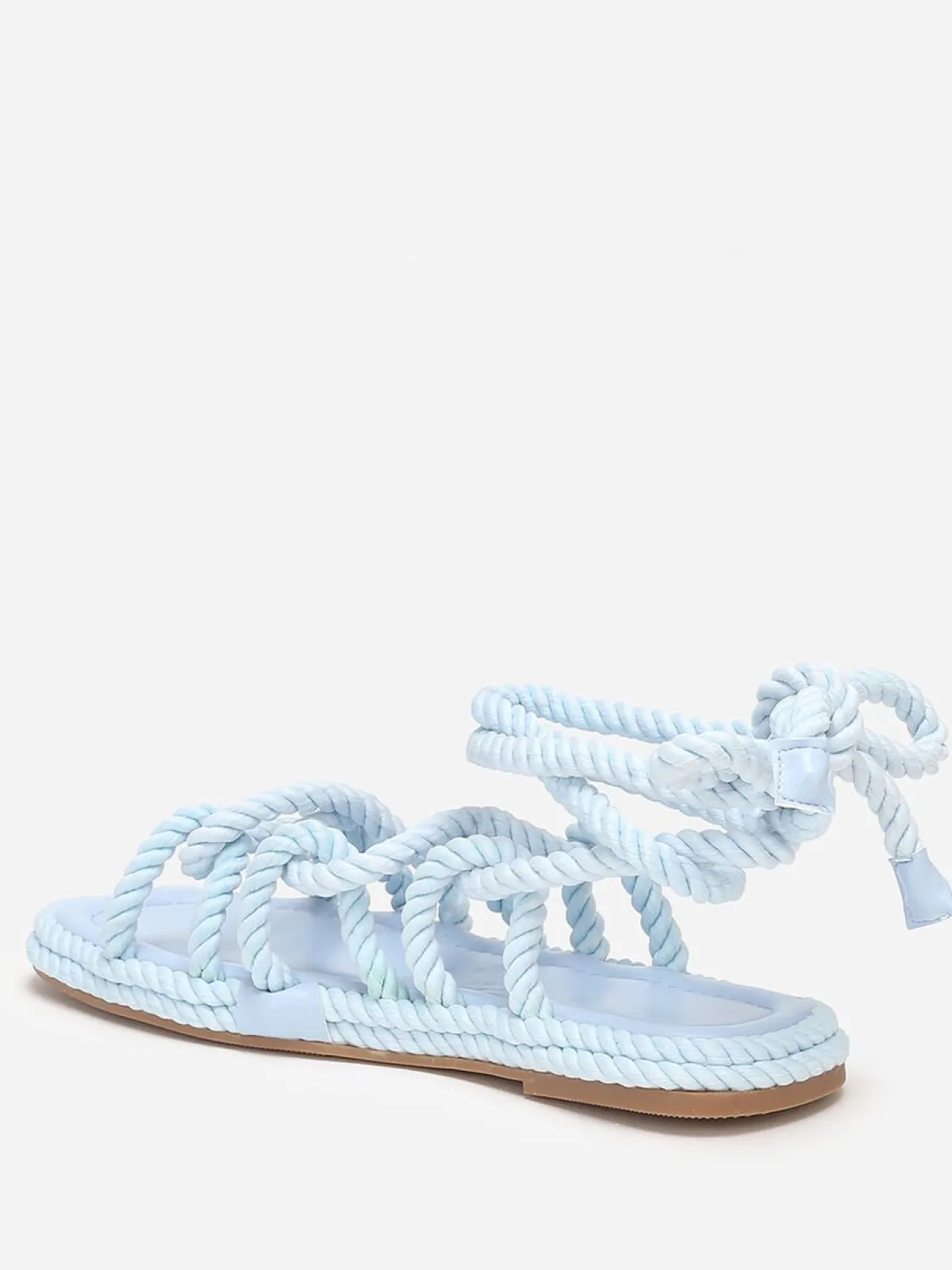 New La Modeuse Sandales carrées en corde torsadée Bleu