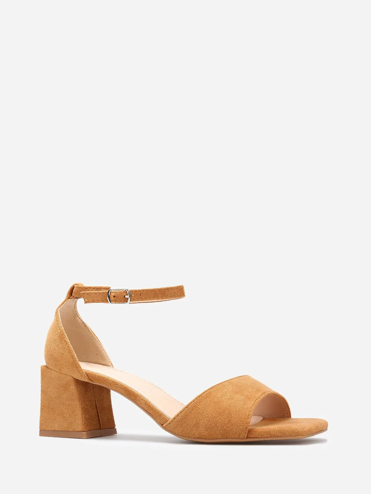 Hot La Modeuse Sandales carrées en suédine Camel
