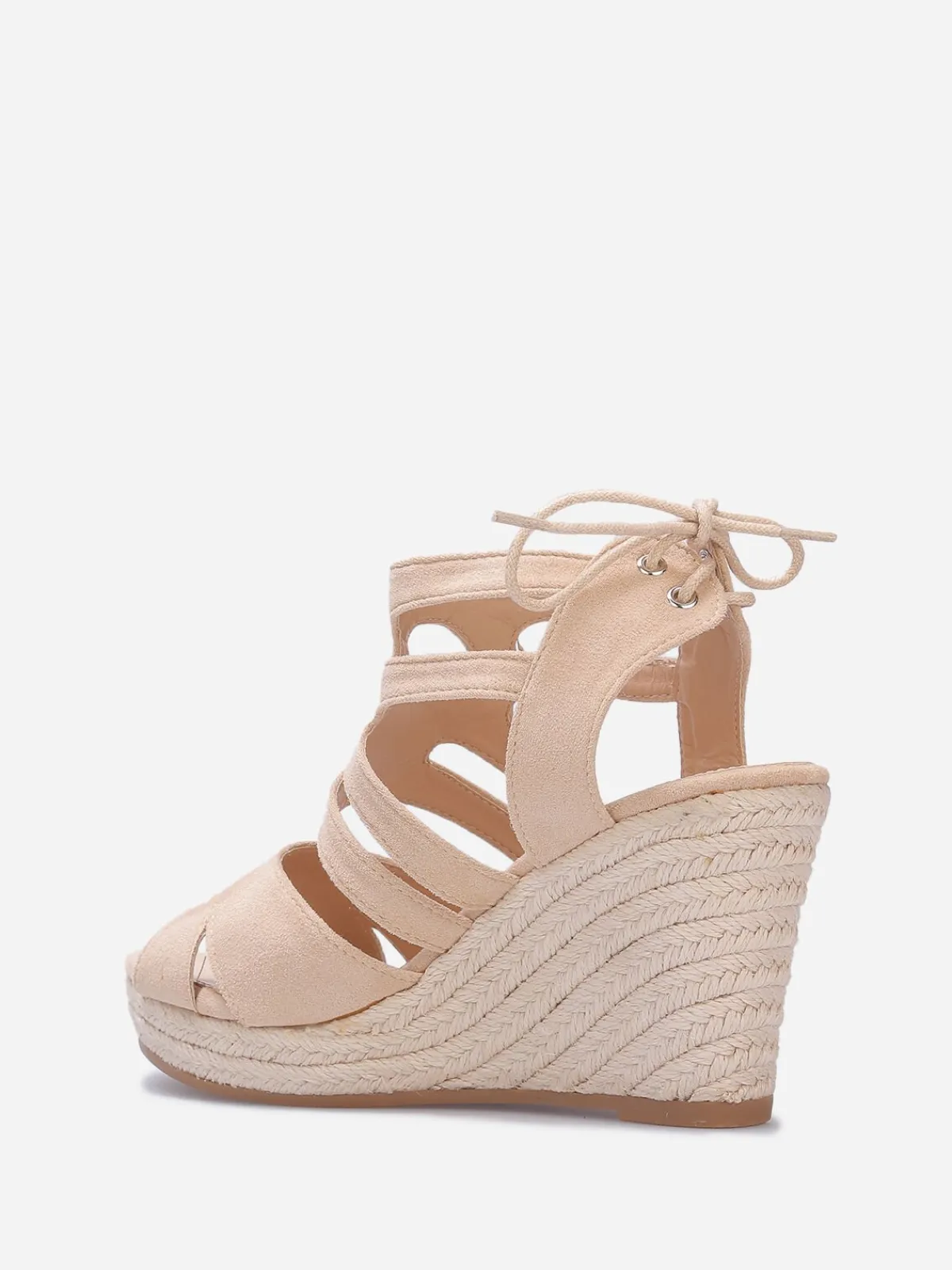 Hot La Modeuse Sandales compensées à bride ajourée Beige