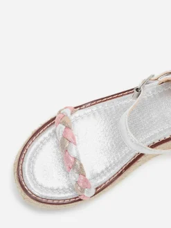 Clearance La Modeuse Sandales compensées  pailletées Argenté