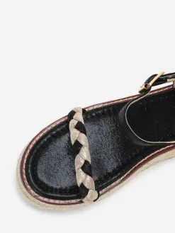 Hot La Modeuse Sandales compensées pailletées Noir
