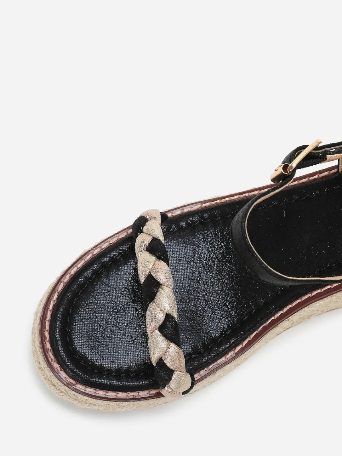 Hot La Modeuse Sandales compensées pailletées Noir