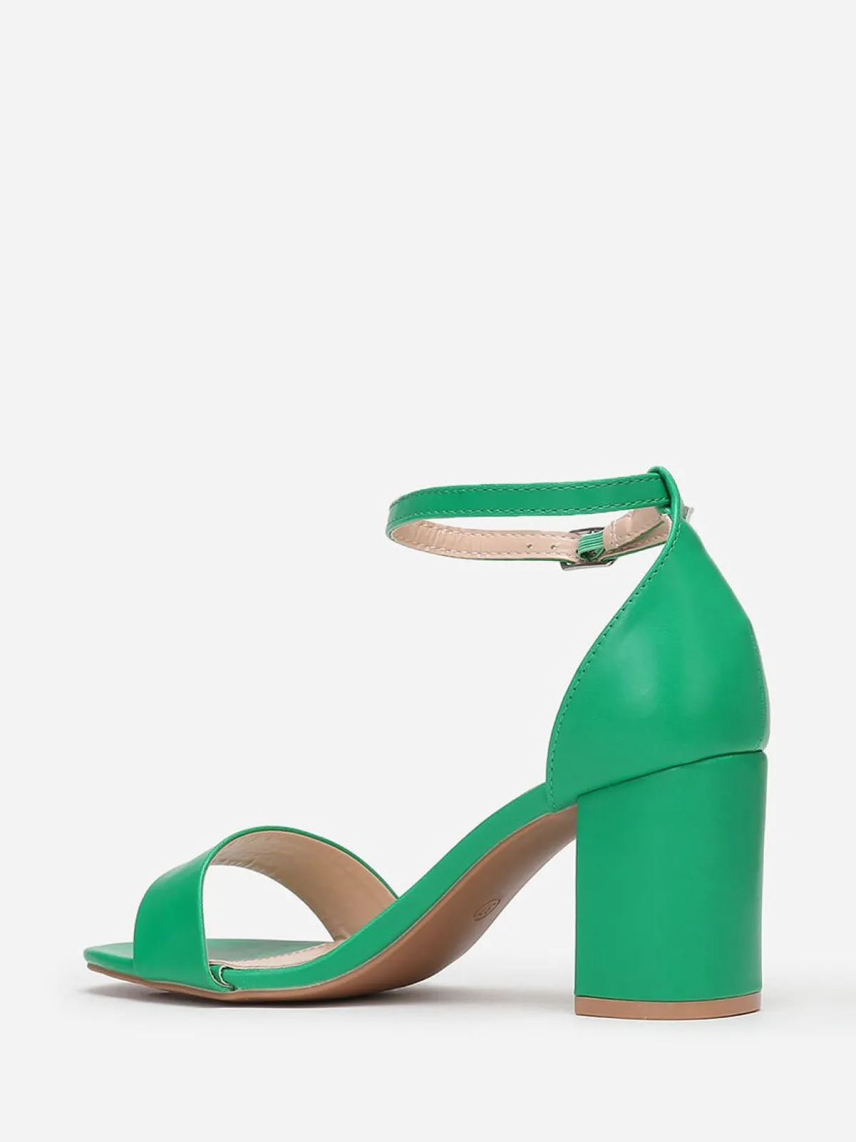 Best La Modeuse Sandales en simili à talon carré Vert