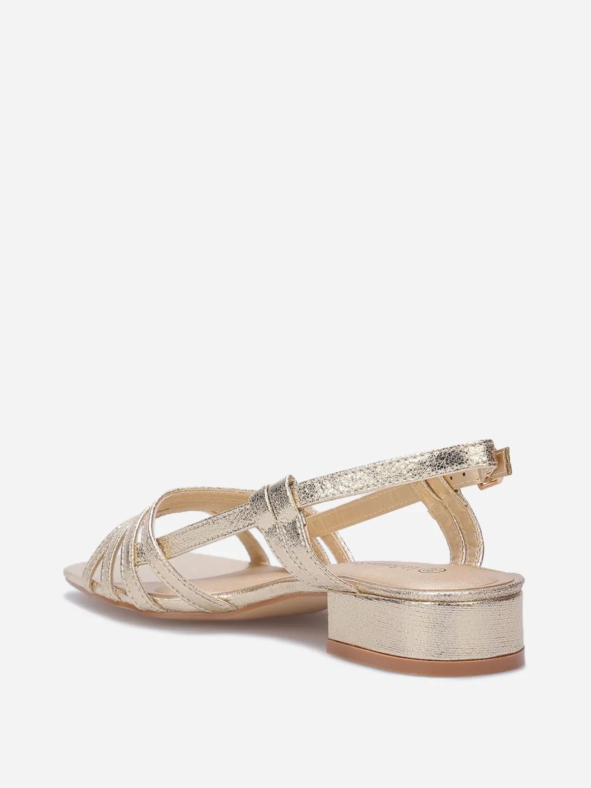 Online La Modeuse Sandales en simili métallisé à brides Doré