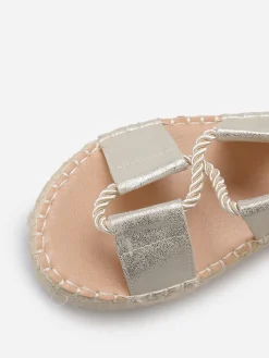 New La Modeuse Sandales en suédine à cordon torsadé Doré