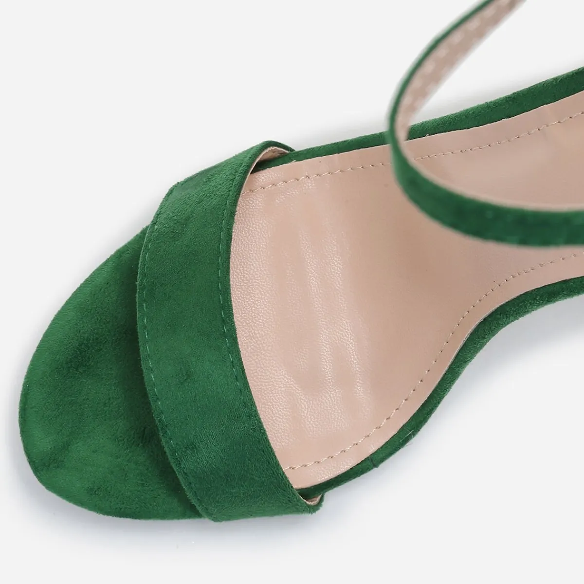 Clearance La Modeuse Sandales en suédine à talon carré Vert