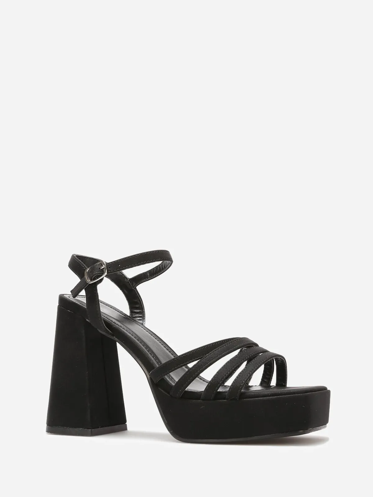 Sale La Modeuse Sandales mates à fines brides Noir