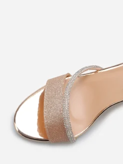 Sale La Modeuse Sandales pailletées avec bride à strass Dorérose