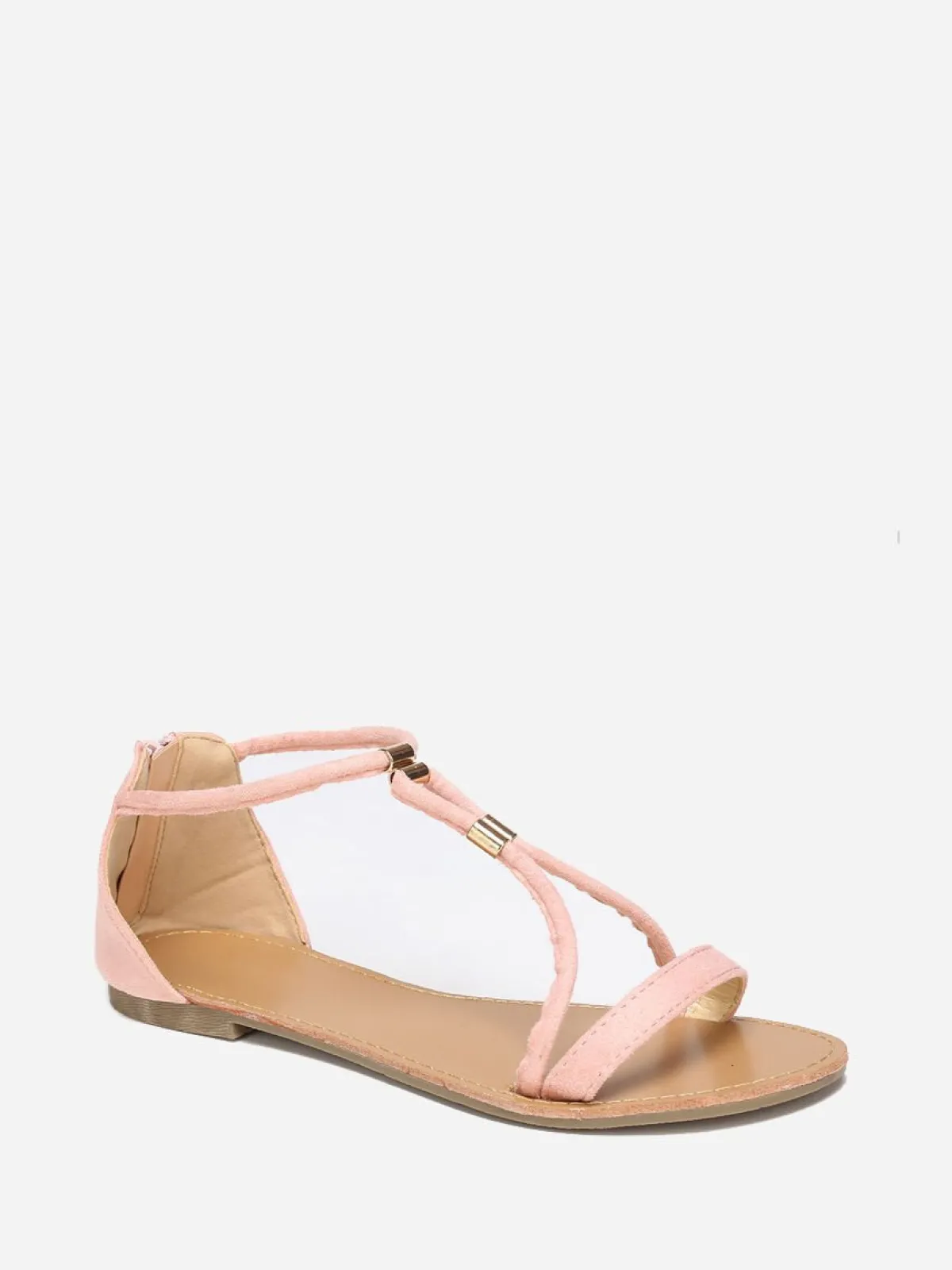 Best La Modeuse Sandales poudré à brides détails métallisés Rose